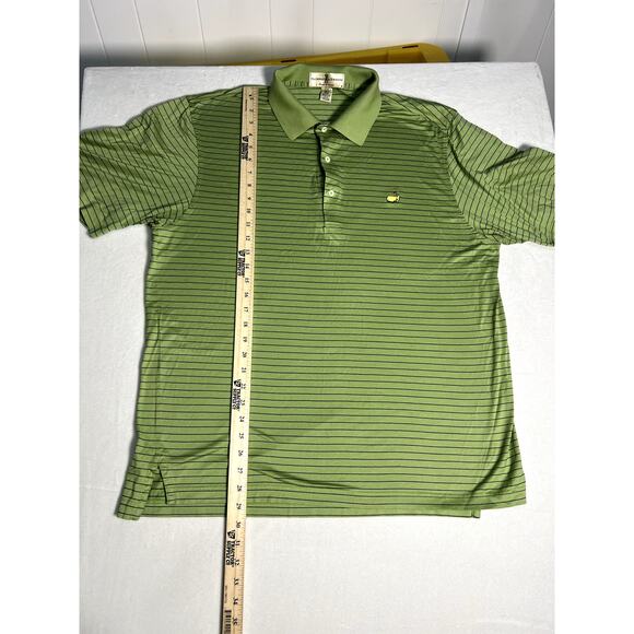 Fairway & Greene Golf Polo Men Masters Green Stripe Short Sleeve Shirt Large - Picture 5 of 8